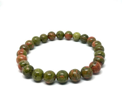 Unakite Bead Bracelet - Click Image to Close